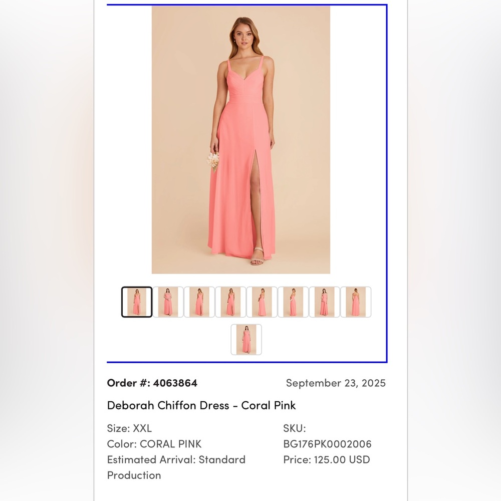 Birdy Grey Coral Pink Chiffon Maxi Dress